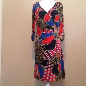 Tahari Arthur S Levine abstract dress 6 petite